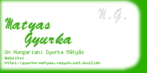 matyas gyurka business card
