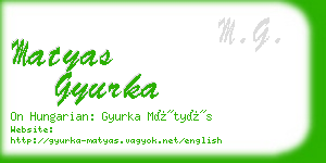 matyas gyurka business card